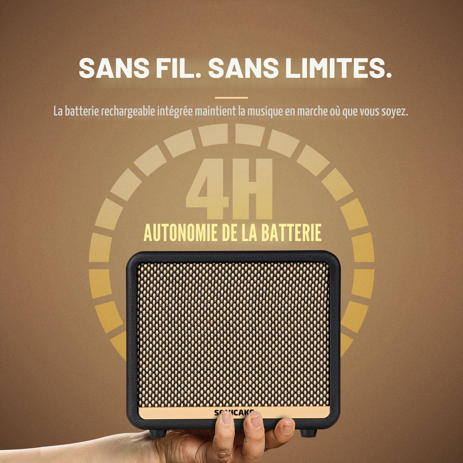 SONICAKE Amplificateur de guitare multi-effets numérique à double mode amplificateur d'entraînement 10W BT avec 100 presets 99 rythmes de batterie APP OTG AMPCUBE QAM-20