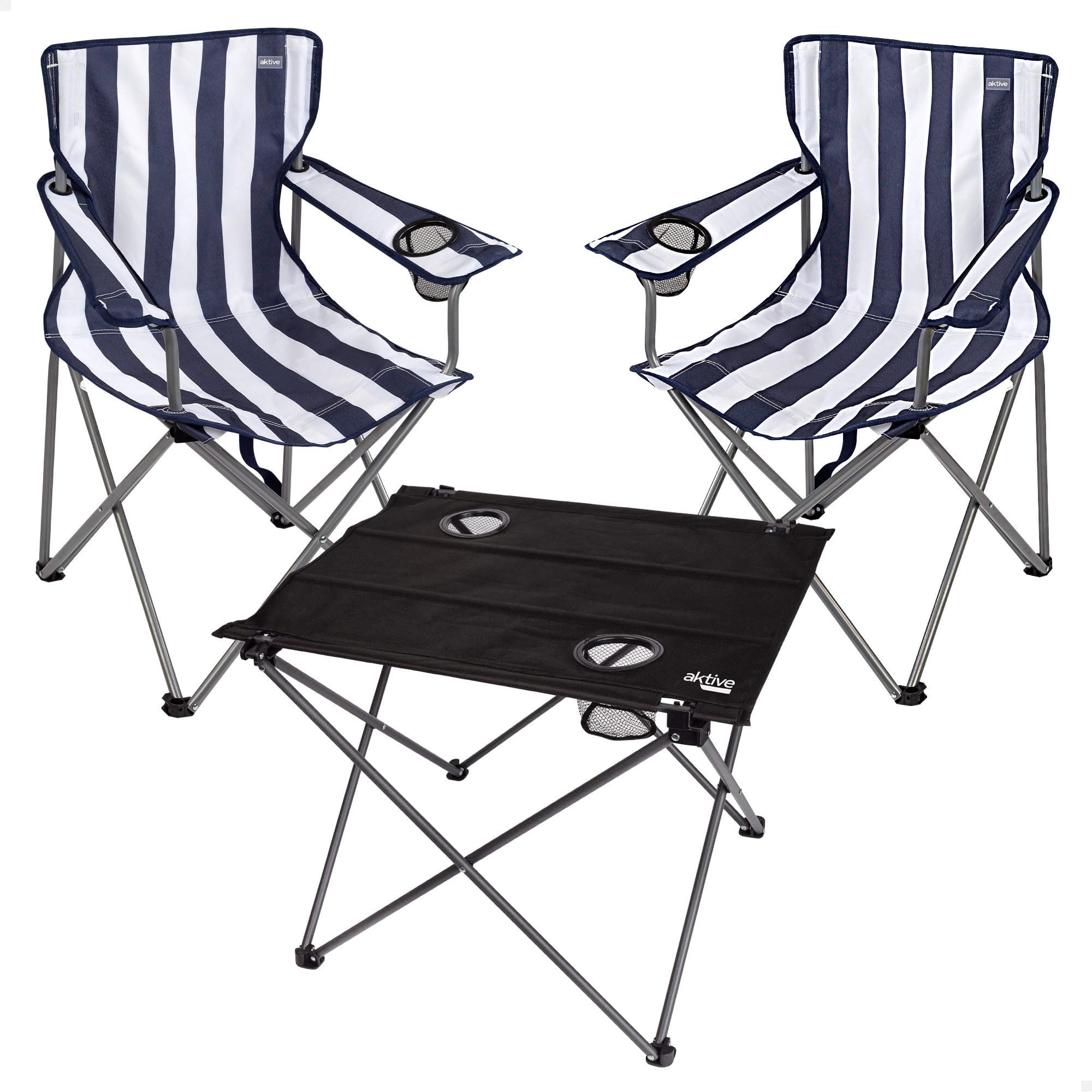 AKTIVE Pack 2 sillas Camping y Mesa Plegable (268)