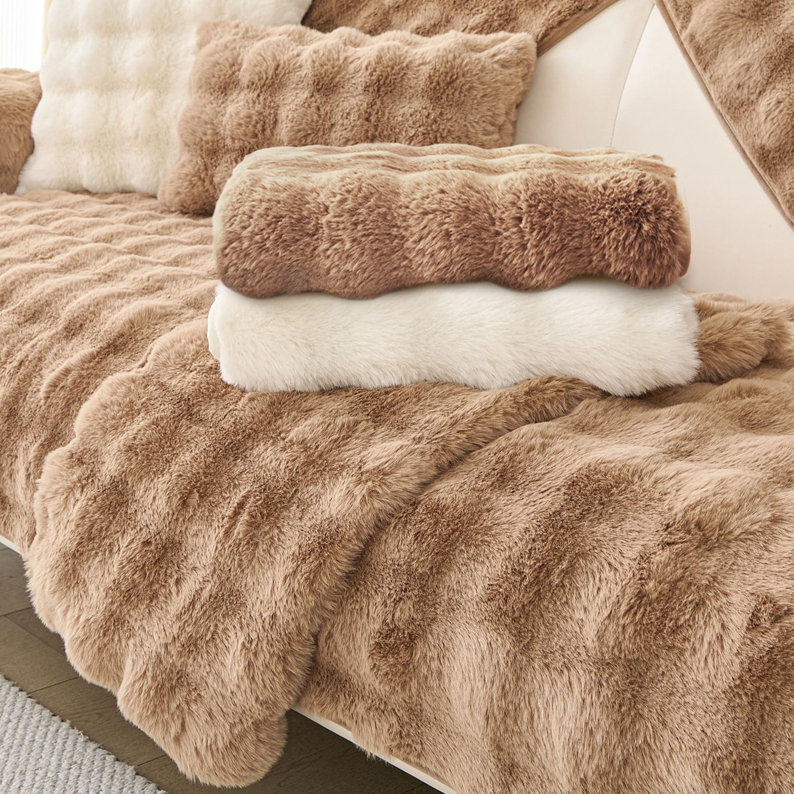 BXAEYIPOR Couch Überzug,Sofa Überzug,Sofa-Schutzhülle mit Rutschfester Unterlage,Neue Universelle rutschfeste Solide Strukturierte Sofa Überzug für Wohnzimmer,Multi-Size Sofa Sitzkissenbezug.