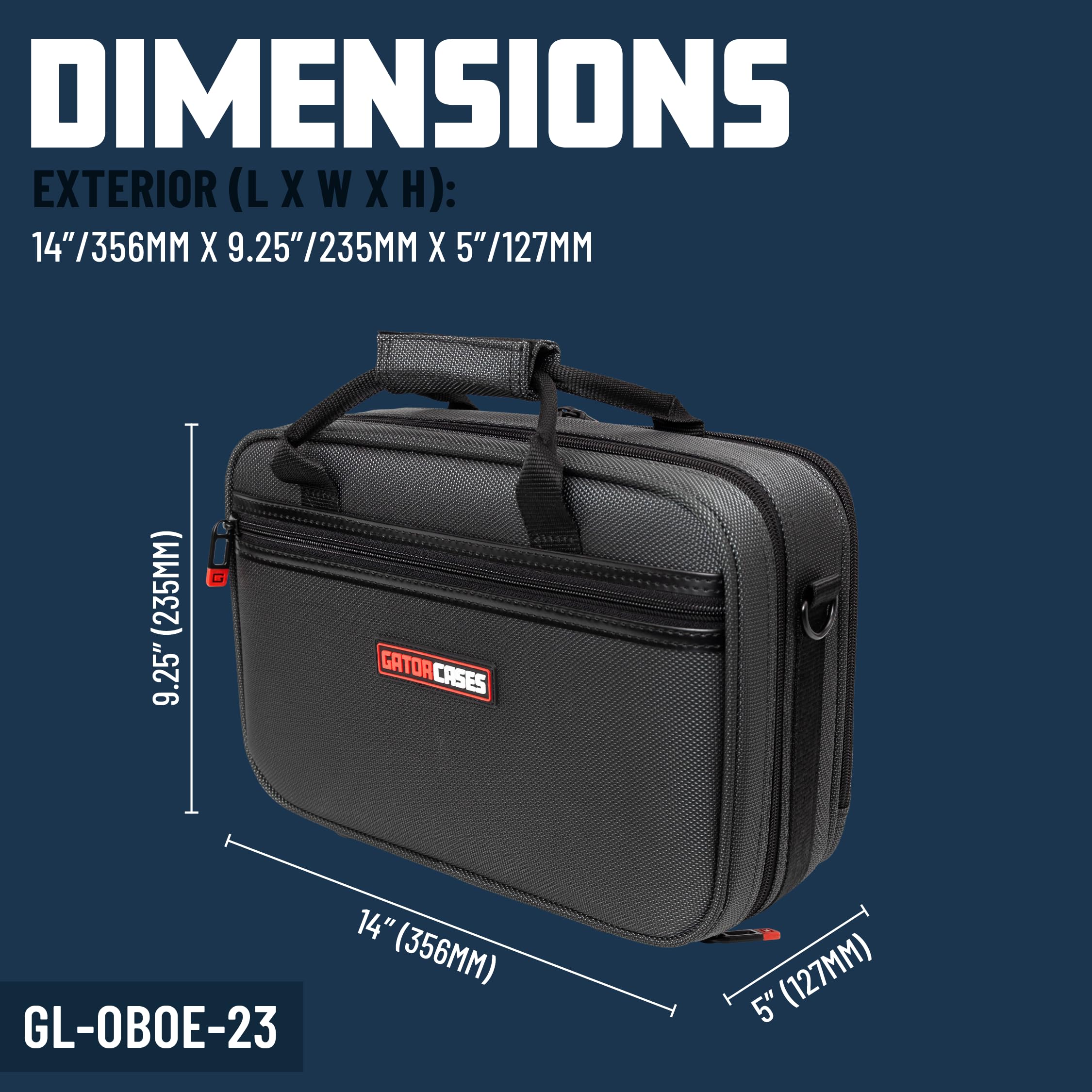 Gator Cases Étui Souple Adagio Hautbois Étui léger en Mousse EPS ; (GL-OBOE-23)