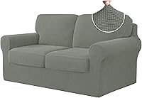 Vista 185 de CHUN YI - Funda elástica para sofá (7 piezas), funda para sofá de 3 plazas con tres respaldos y cojines separados con banda elástica, tela jacquard