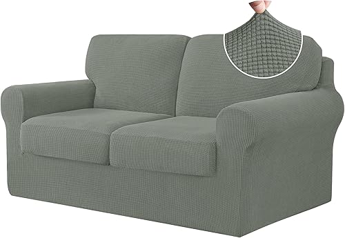 Miniatura 37 de CHUN YI Fundas de sofá de 7 piezas, fundas de sofá lavables, funda elástica para sofá de 3 cojines con respaldo y fundas de cojín separadas, Azul