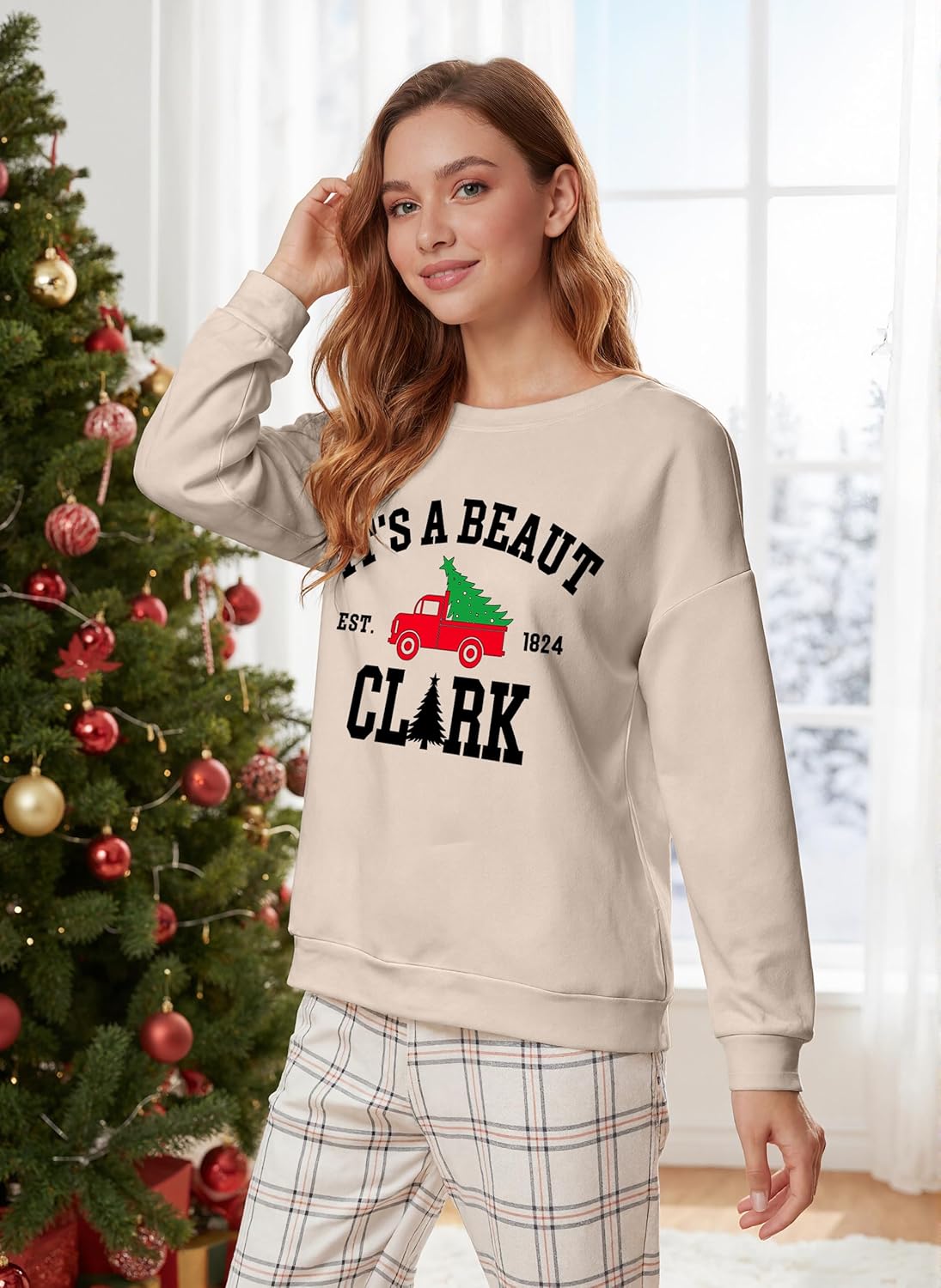 Christmas Sweatshirts for Women It's A Beaut Clark Sweatshirt Xmas Holiday Crewneck Casual Long Sleeve Pullover - Image 4