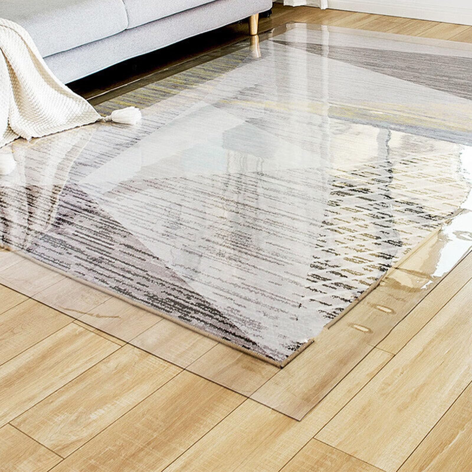 PVC Bodenmatte transparent für harte Oberflächen 1,5 mm Dicke Schutzhülle aus Kunststoff für Bürostühle oder Schreibtischstühle (80 x 130 cm)