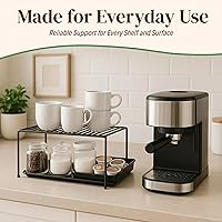 Vista 2 de Evelots Organizador/Estante de alambre para armario de cocina, paquete de 6 elevadores de metal resistentes, duplica tu espacio en el mostrador