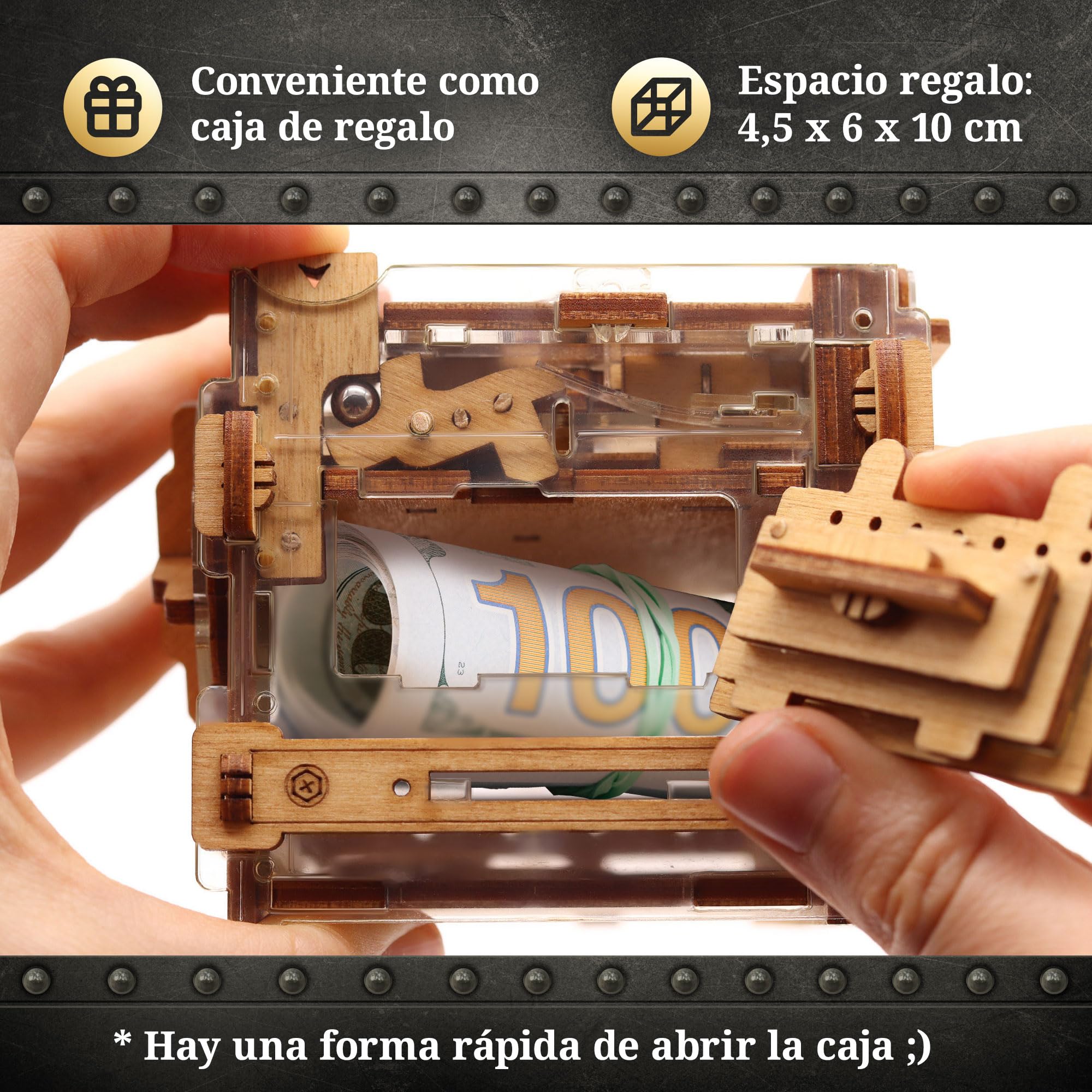 iDventure A-Maze-ing Safe - Caja de rompecabezas de mármol Run Money - Embalaje de regalo complicado - Rompecabezas 3D para adultos - Juego de sala de escape - Teaser - Gadget de regalo de cumpleaños