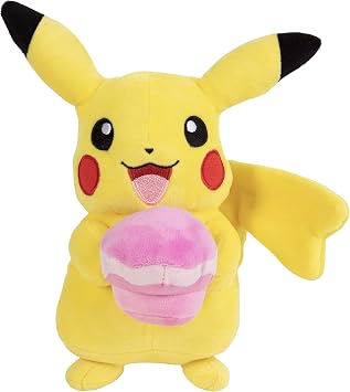 Pokemon 8" Pikachu with Cupcake Plush - Officially Licensed - Quality & Soft Birthday Celebration Stuffed Animal Toy - Add to Your Collection! Great Gift for Kids, Boys, Girls & Fans of Pokemon