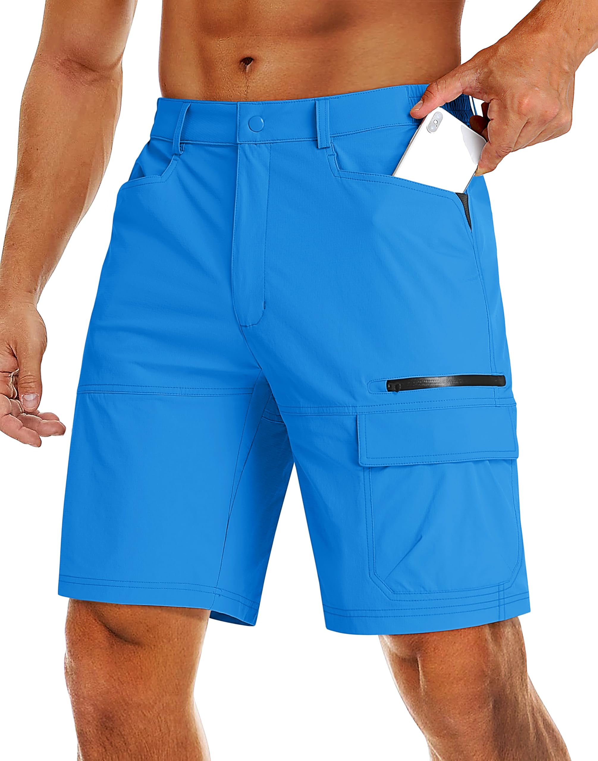MAGCOMSEN Men's Hiking Cargo Shorts 9" Quick Dry Lightweight Summer Casual Shorts for Men Work Golf Outdoor 5 Pockets