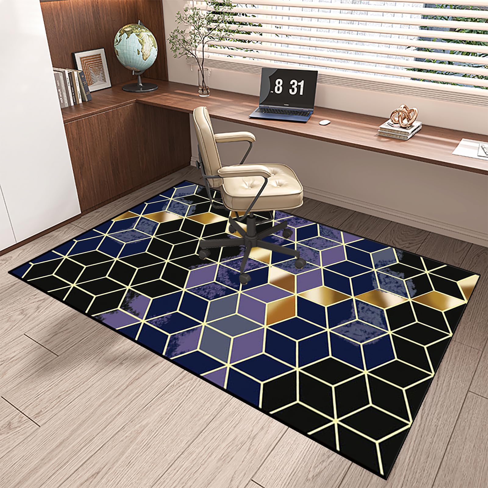 MXOUAJ Office Chair Mat for Carpet Floors Non-slip Gaming Chair Mat for Carpet & Wooden Floors Carpet Protector Chair Mat Easy to Clean Floor Protection Mat for Hard Floors 140 x 180 cm