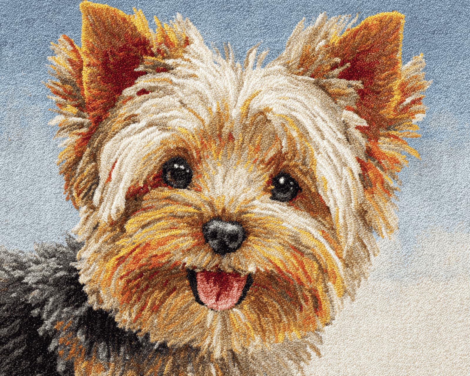 Wallphantom Latch Hook Kits for Kids and Adults,Happy Yorkshire Terrier,DIY Latch Hook Rug Making Kit,Carpet Making Crochet Kits Needlework Crafts for Home Decor,80x115cm