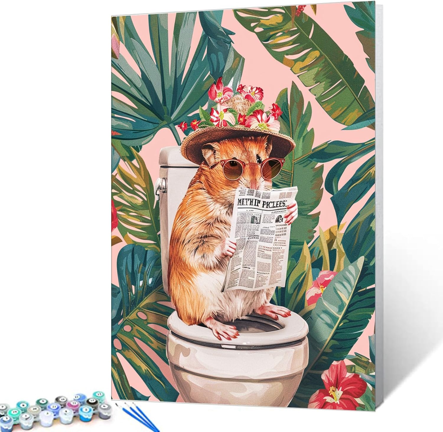 Tucocoo Hamster on Toilet Paint by Numbers DIY Acrylic