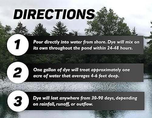Miniatura 5 de Sanco Industries - Tinte negro para lago y estanque, un galón de tinte profesional para lago y estanque, trata hasta 1 acre, color negro profundo,