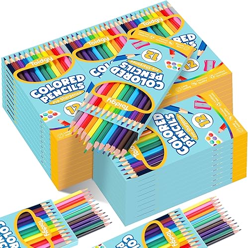 480 lápices de colores a granel, 40 paquetes de lápices de colores para niños, 12 colores, lápices de colores preafilados para adultos, suministros