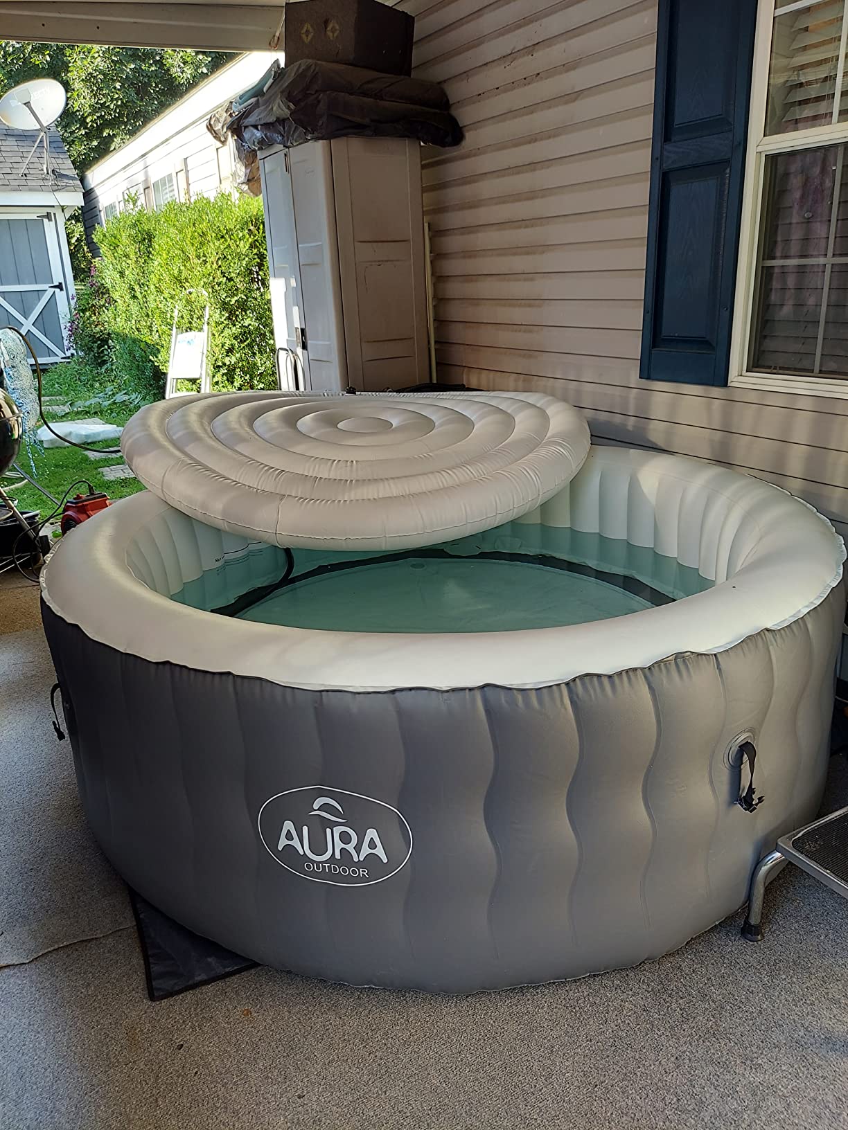13/mo Finance Aura Inflatable Hot Tub 6 Person 75" x 27" Outdoor Spa