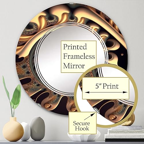 Miniatura 10 de Golden Fractal Bliss II - Espejo de tocador, espejos de baño, espejos de pared para sala de estar, dormitorio, espejo ovalado, grande, 20 x 30 pies,