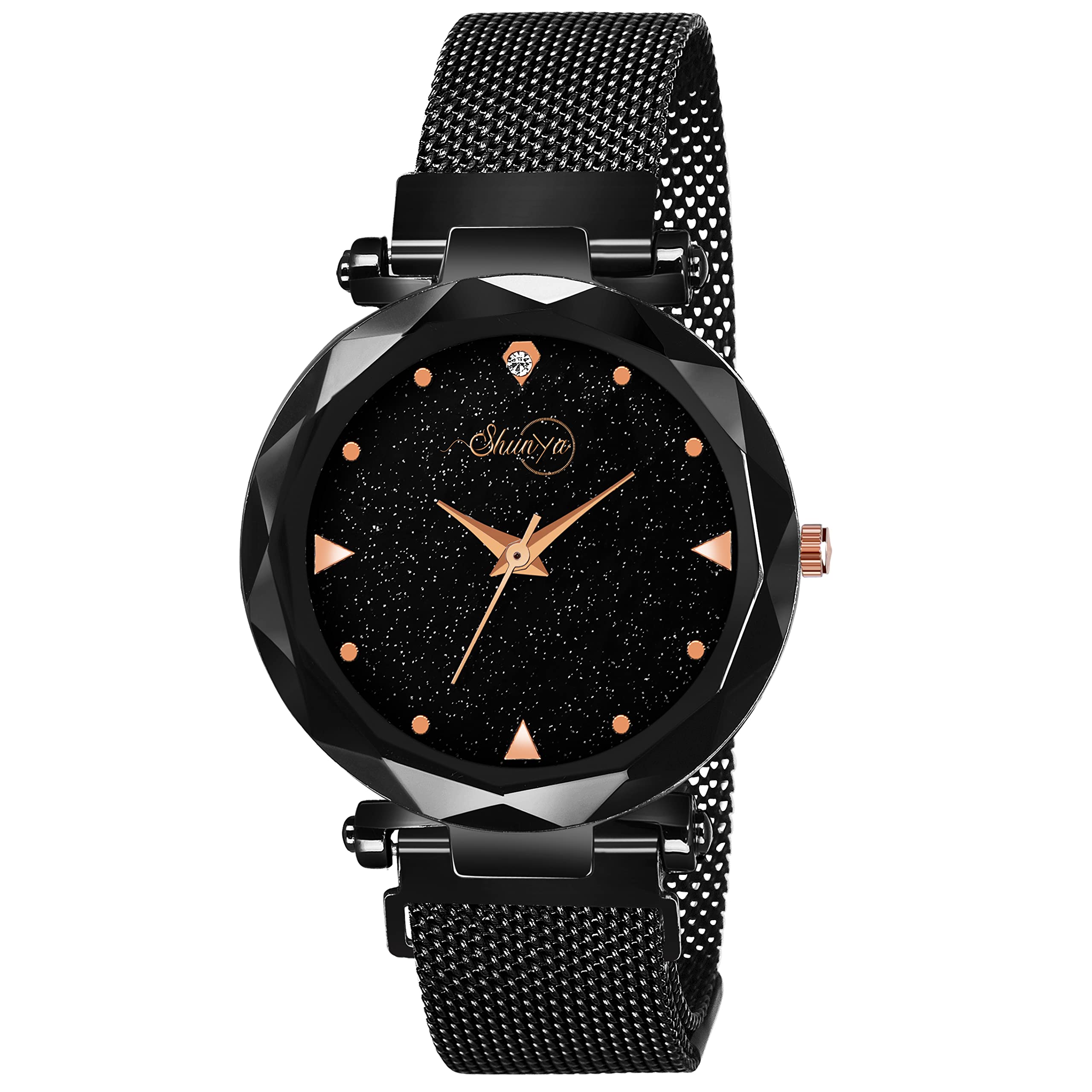 Shunya Black Mesh Magnetic Belt 2023 Quartz Black Dial Adjustable Luxurious Fashion Stylish Analog Watch - for Women (B09X6WMDLZ) Amazon Price History, Amazon Price Tracker