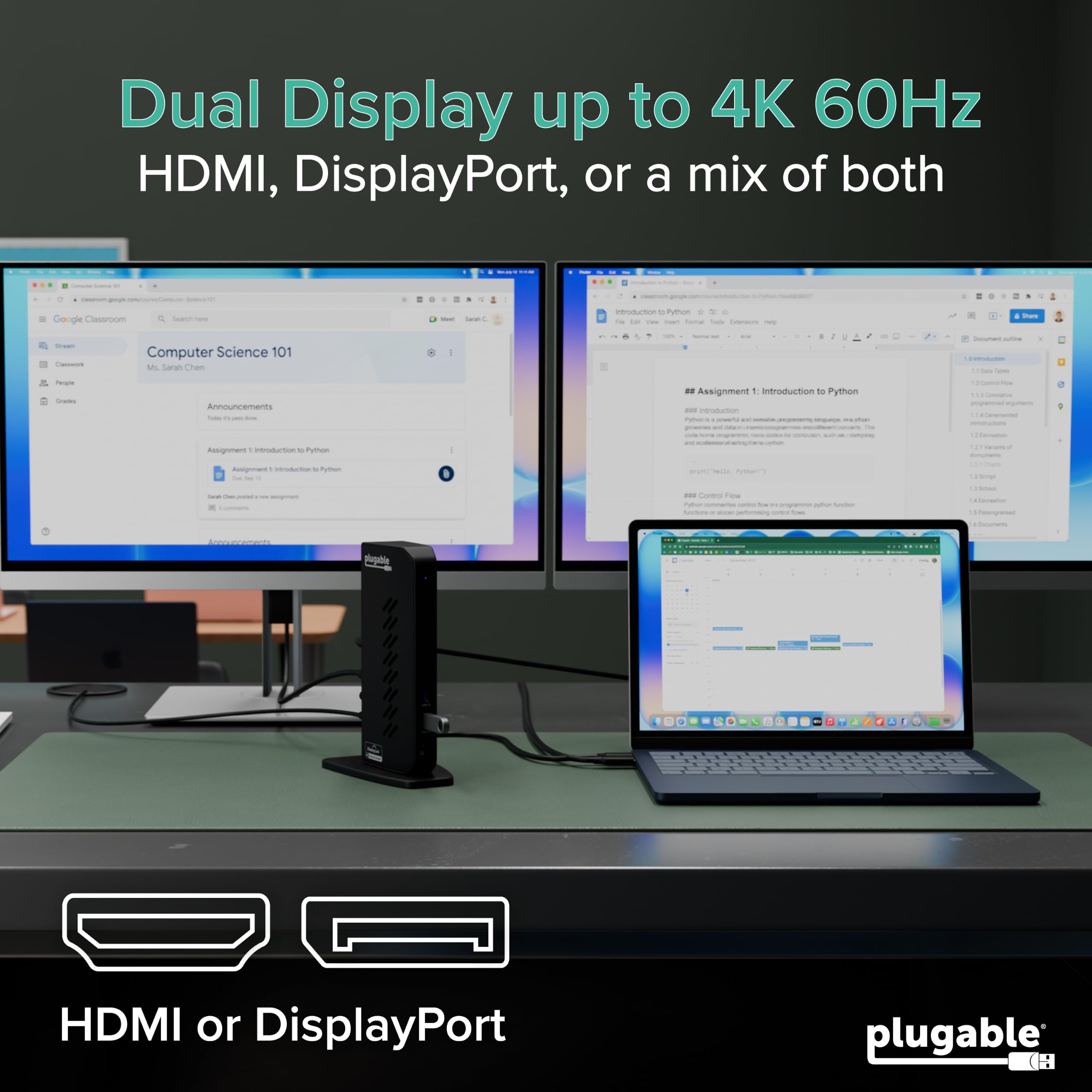 Amazon.co.jp: プラグ可能なデュアルディスプレイポート&HDMI