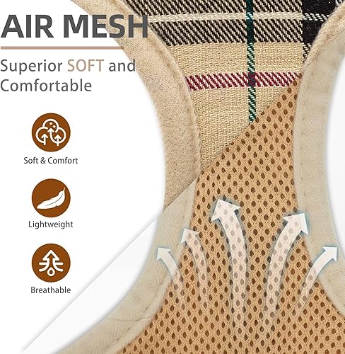 Miniatura 3 de Pupteck - Arnés para perro de malla suave chaleco con relleno cómodo para cachorros perros y gatos evita los tirones