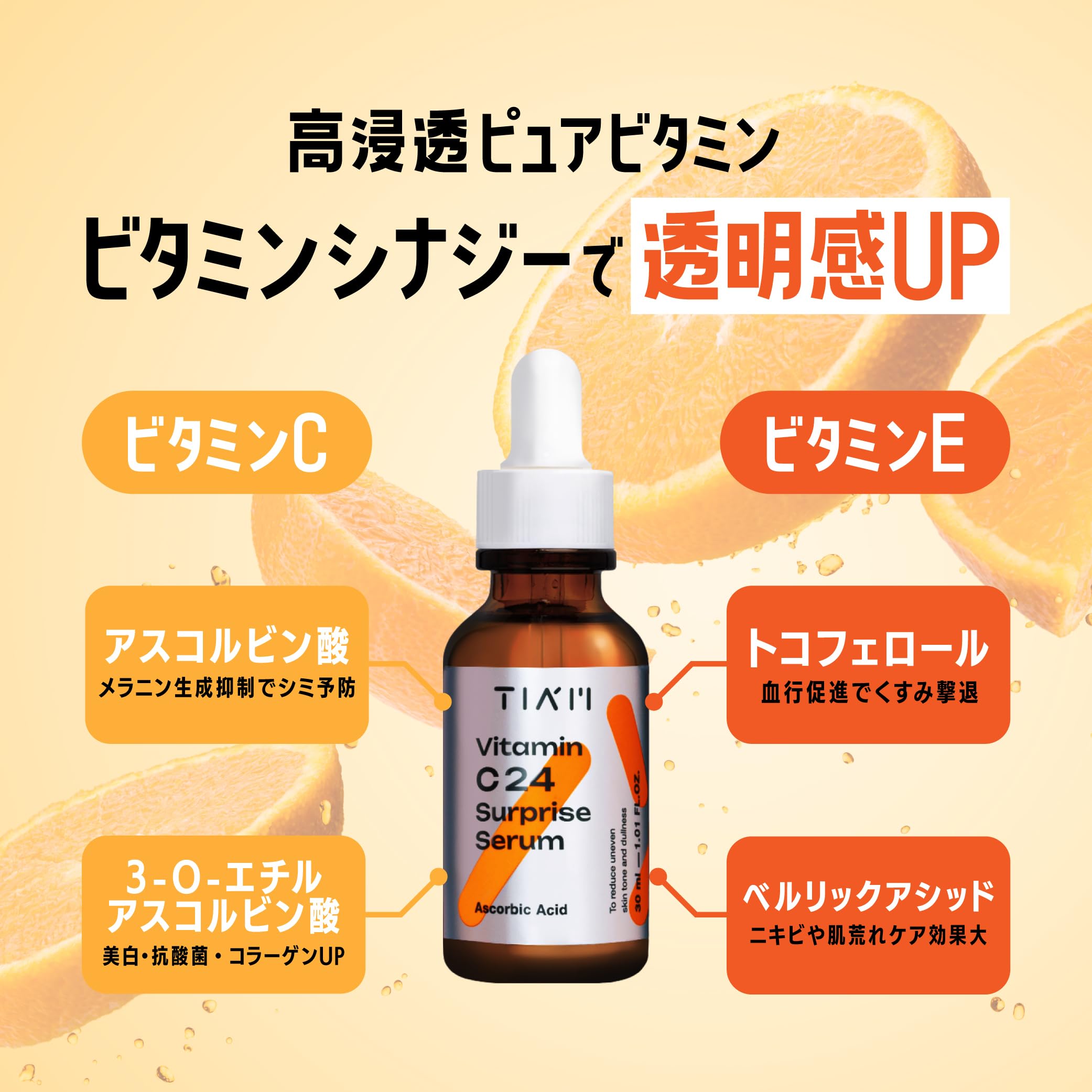 Amazon.co.jp: 【公式】TIAM ティアム 高濃度ビタミンC 24% サプライズ