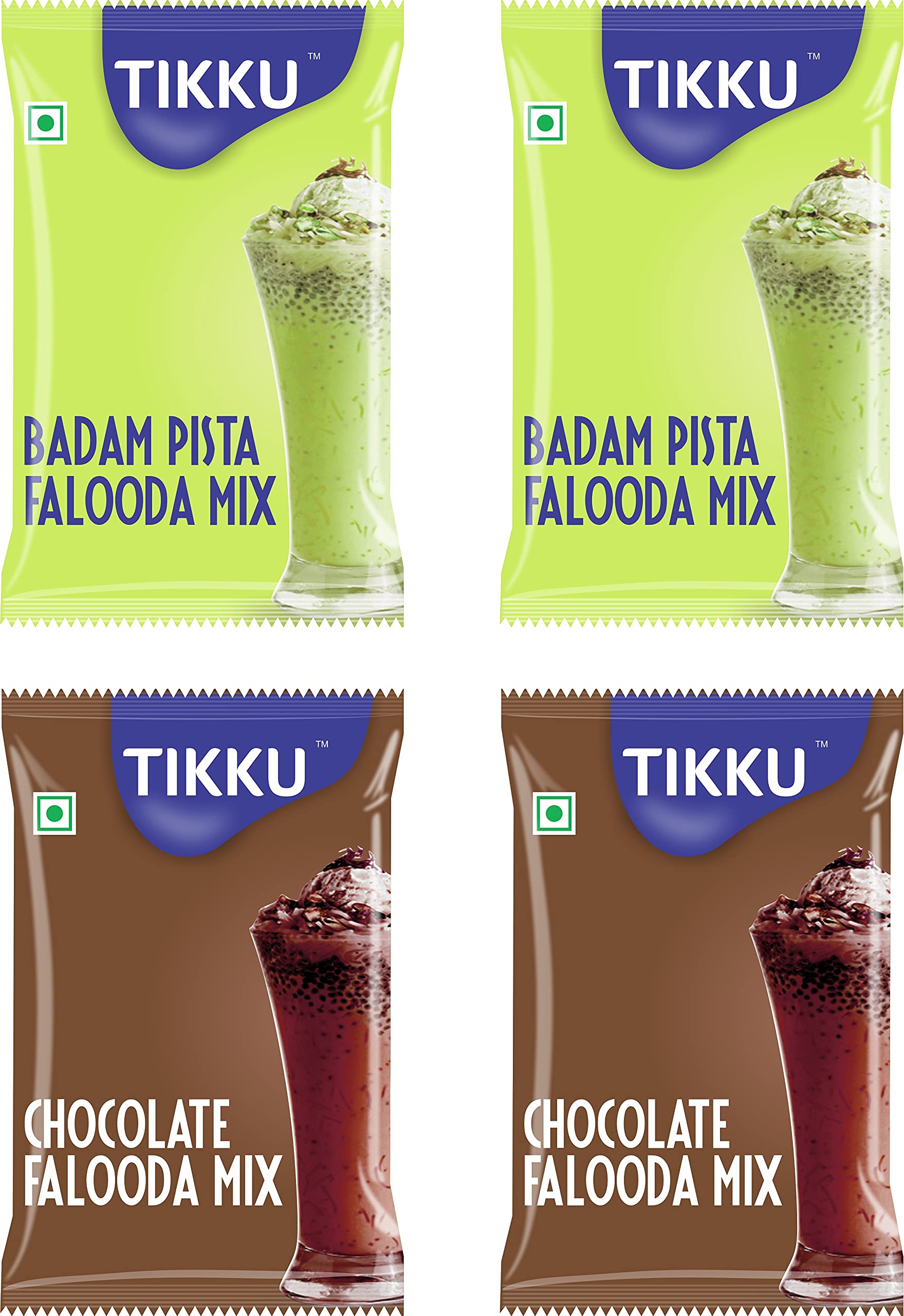 Tikku Combo of Badam Pista and Chocolate Falooda Mix 100g Pack of 4-image-3