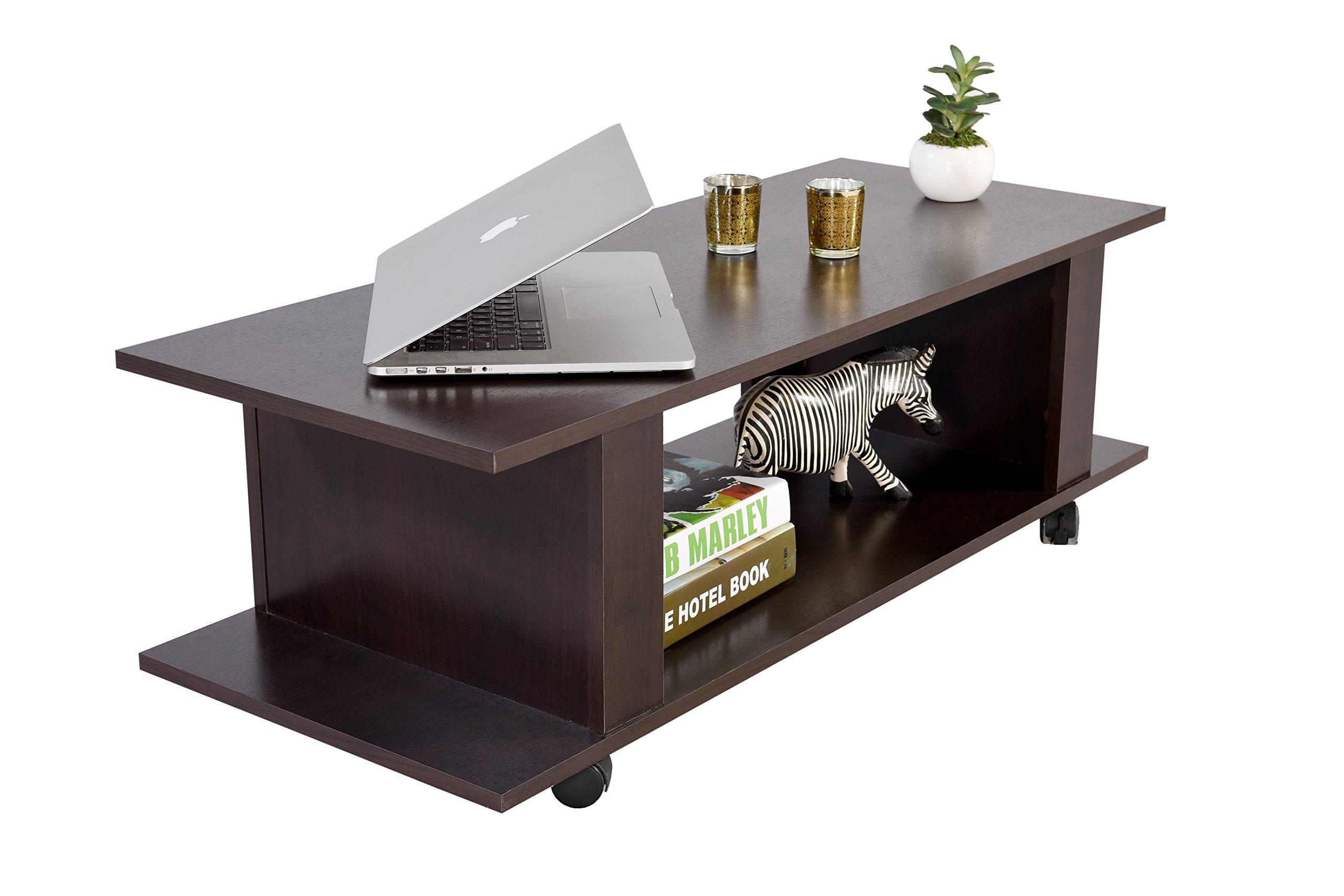 DeckUp Bonton Engineered Wood Coffee Table (Dark Wenge, Matte Finish)
