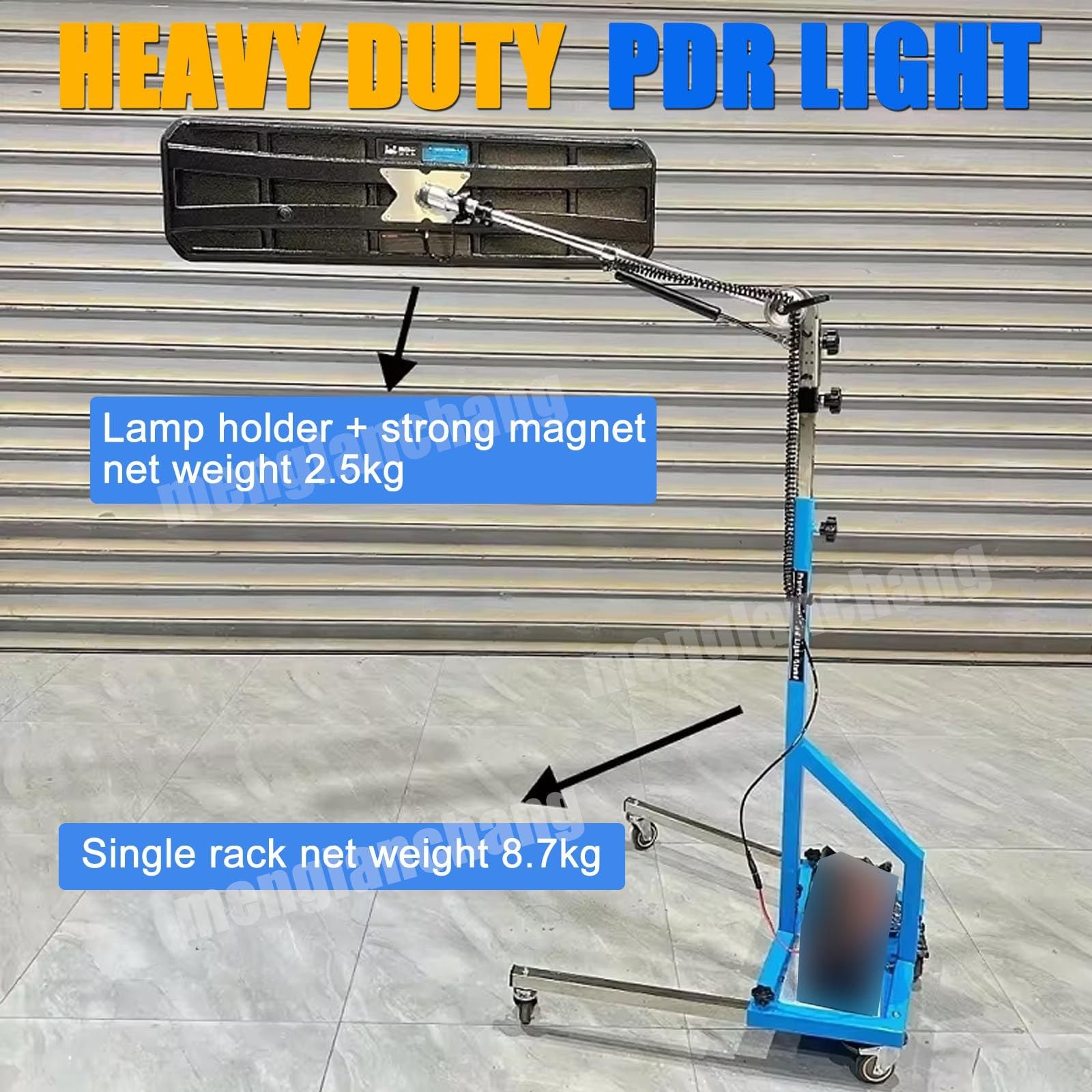 LáMpara Pdr Para Abolladuras De Coche Con Panel De Luz Grande (95×26Cm), 6 Ajustes De Luz, Herramienta De ReparacióN De Abolladuras Sin Pintura, Herramienta Con Soporte Ajustable Blue