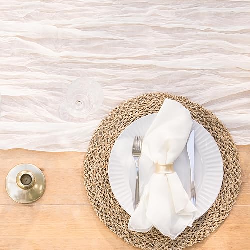 HOCAMAX Juego de 10 servilletas de gasa de 20 x 20 pulgadas, hechas de 100% poliéster, suave, reutilizable, lavable, duradera, ideales para fiestas,