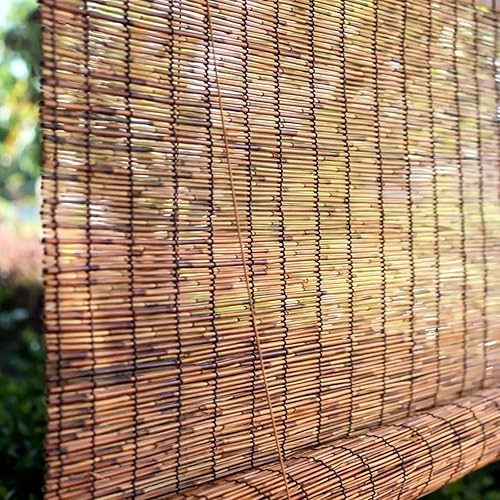 Miniatura 8 de NURBAL Persianas de bambú para patio al aire libre, persianas de bambú retro, persianas enrollables para filtrar la luz, persianas enrollables para