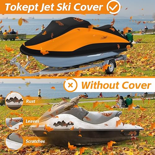 Miniatura 5 de Funda para moto acuática remolcable 300D, resistente al agua, con rejillas de ventilación reflectantes, se adapta a Seadoo, Yamaha, GTX, Kawasaki,