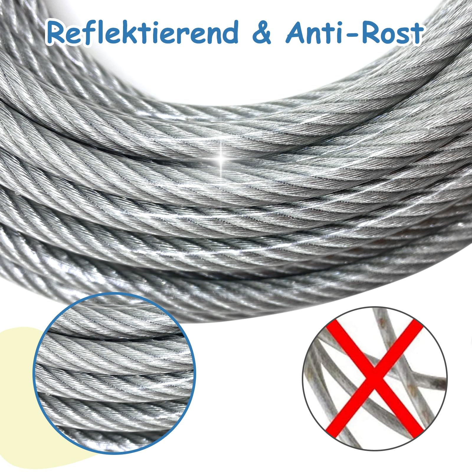 Hofleine für große Hunde,Tie Out Cables Leinen Hofleine für Hunde, stoßdämpfender Feder,langlebiger und Leichter Drehhaken für Hof und Camp,rostfreie Pet Leine für mittlere bis große Hunde,9 Meter