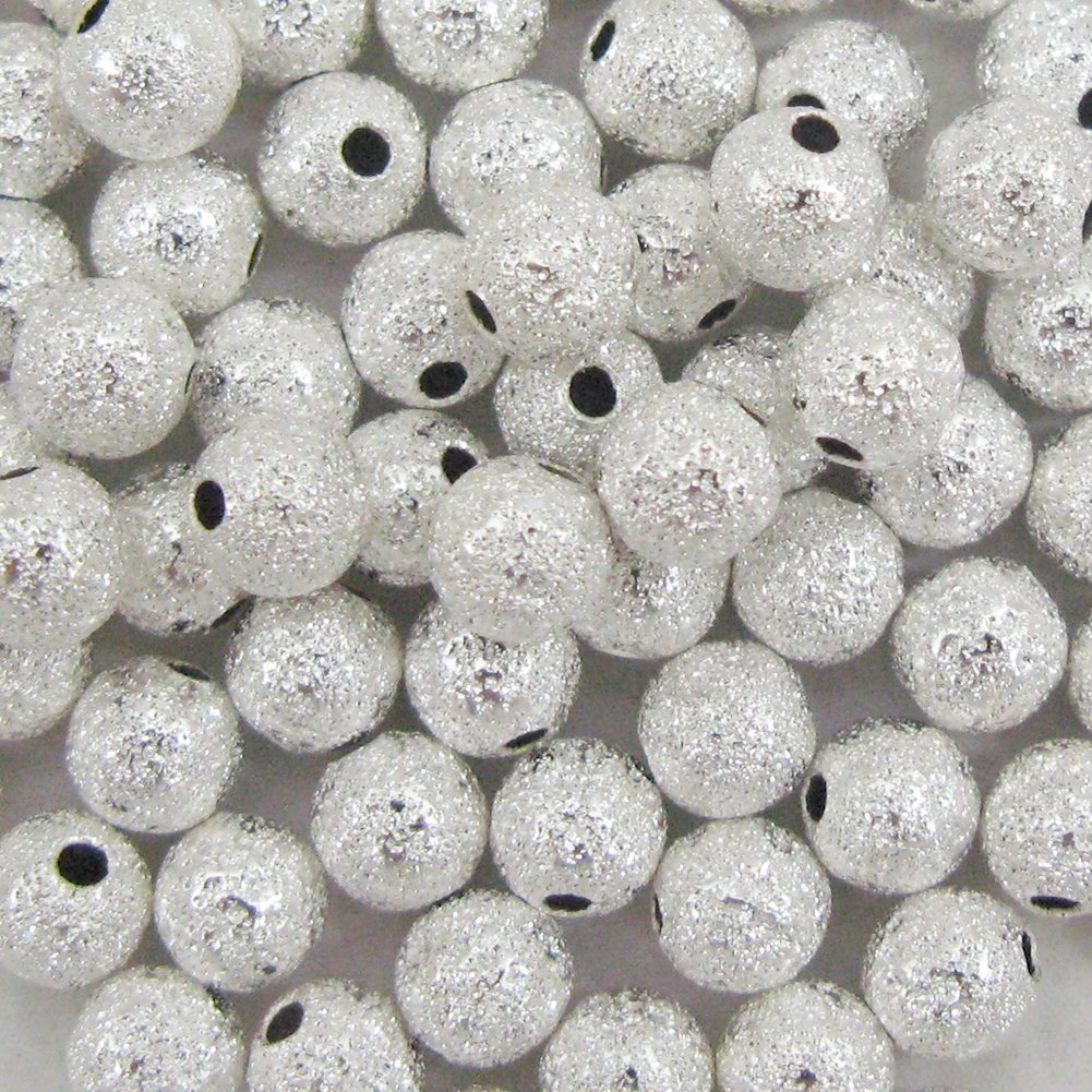 Julz Beads Silver 100 Stardust Brass Metal 4Mm Spacer Beads Round Hole 1Mm P00160d Size 4