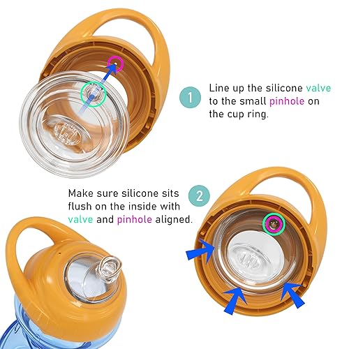 Miniatura 2 de Nuby No-Spill Clik-It - Vaso para sorber con boquilla suave de fácil agarre, paquete de 2, 10 onzas, vaso para bebés de 6 meses en adelante,