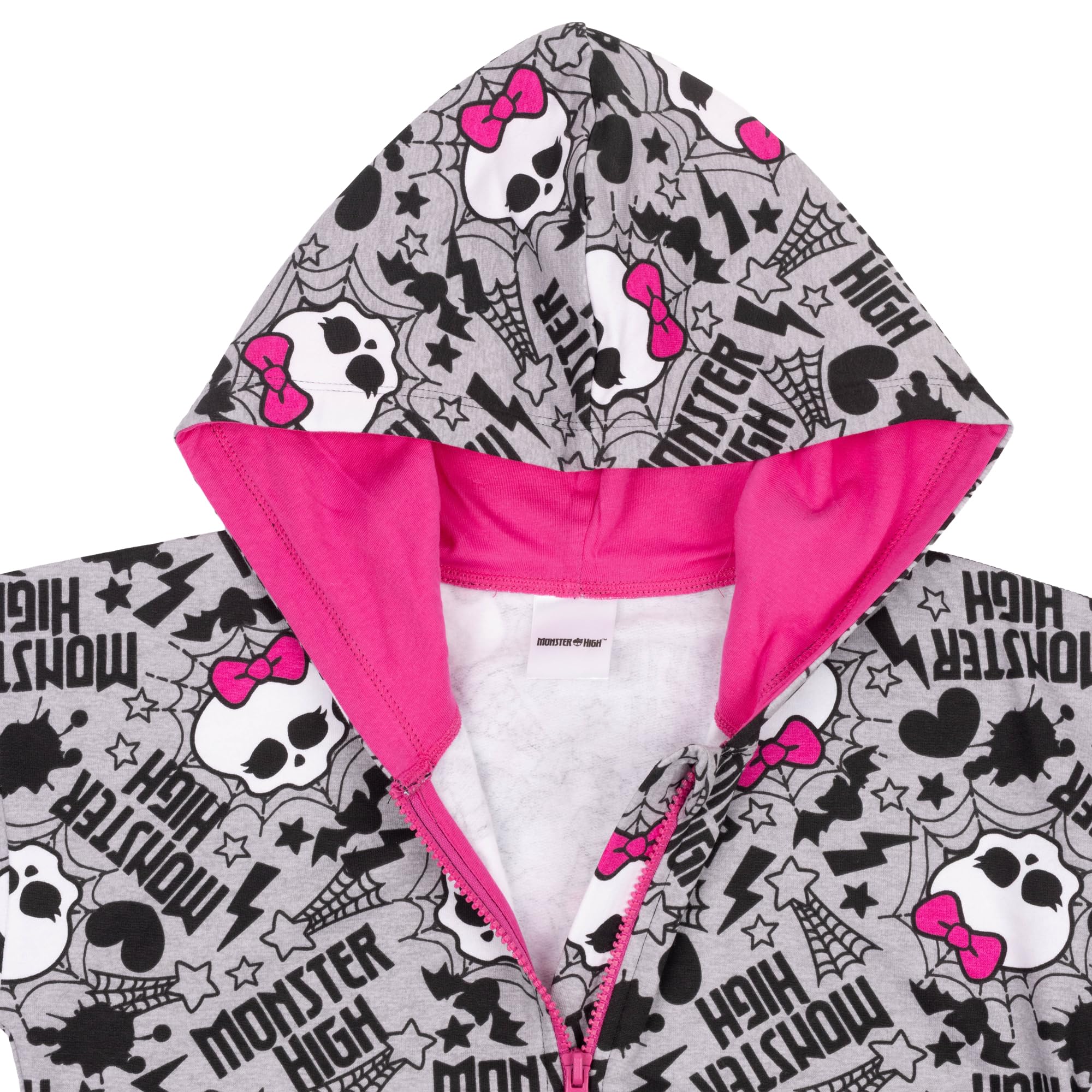 Monster High - Sudadera con capucha para niñas, color gris