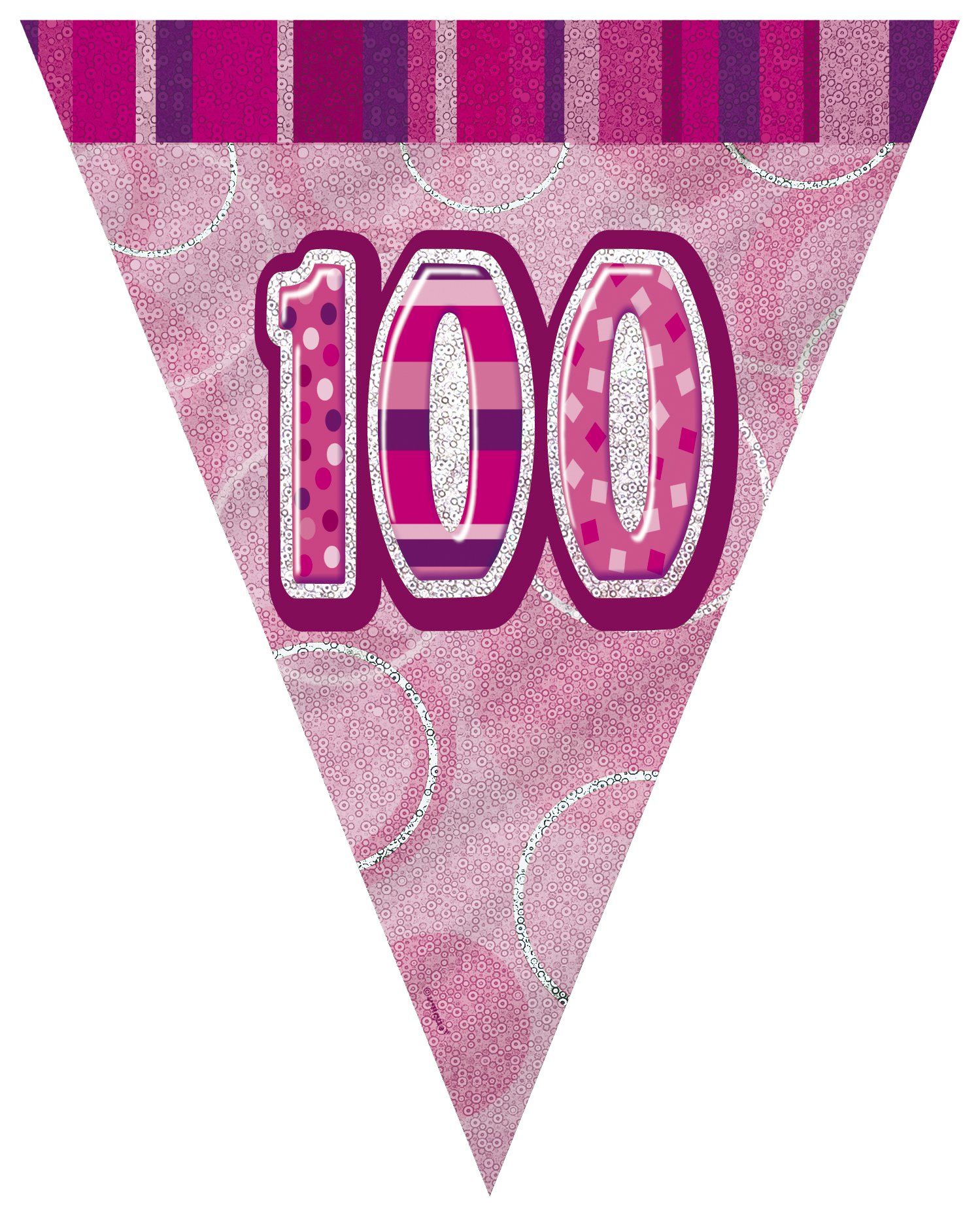 Unique Party 92068 - 9ft Foil Glitz Pink Happy 80th Birthday Banner — view 152