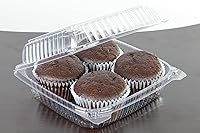 Vista 25 de Daxwell 8 x 8 x 3 pulgadas con bisagras de plástico (OPS) recipientes para llevar, microondas, E10005891 (caja de 200)