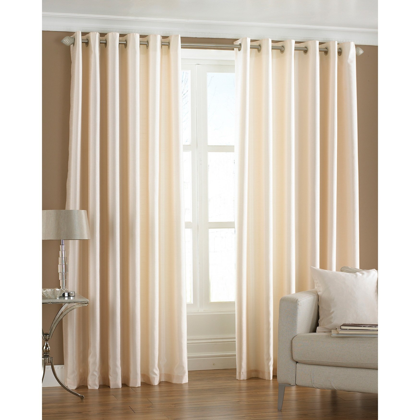 Charisma Tende Finta Seta Con Occhielli E Fermatenda - Coppia 167.6x182.9 Cm, Colore Argento Elegante - 4
