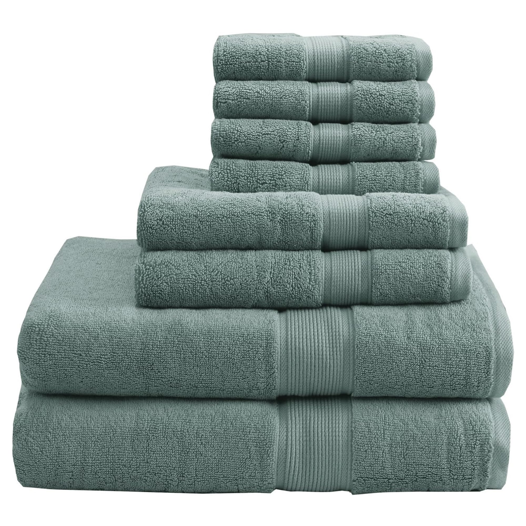 Madison Park 800GSM Bathroom Towel Set of 8 100% Cotton Bath Towel Set for Bathroom Luxurious Highly Absorbent 2 Bath Towels 2 Hand Towels 4 Washcloths Quick Dry Spa Quality Dusty Green