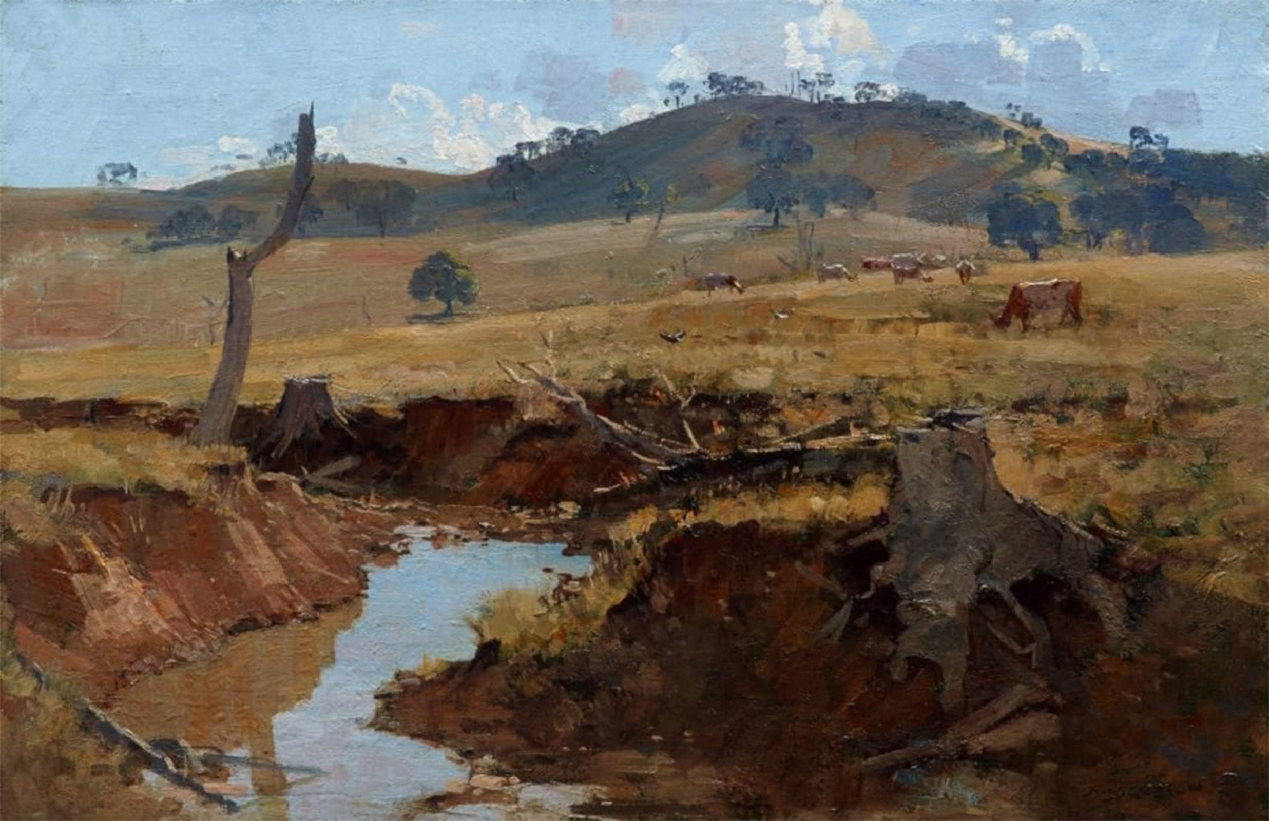 ARTXLXXBN Famous Print Painting Colorful Art Print il torrente Arthur Streeton Canvas Art Decorations for Home Decor 60x90cm
