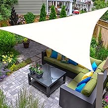 AXT SHADE Custom Size Awning Waterproof Triangular 4.25 x 4.25 x 4.25 m Weather Protection Sun Protection PES Polyester with UV Protection for Patio Balcony Garden Cream