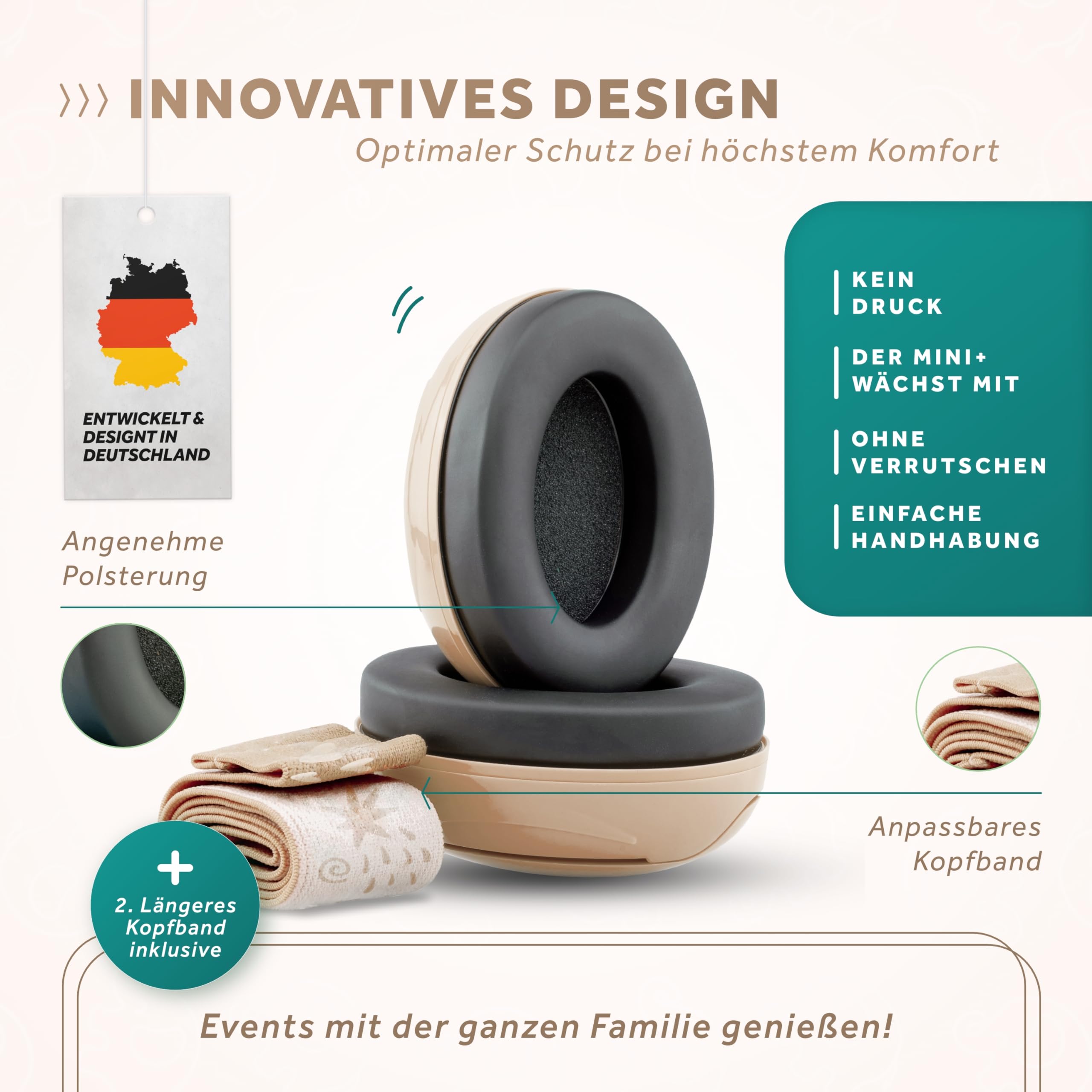 Schallwerk ® Mini+ Gehörschutz Baby & Kinder – Lärmschutz Kopfhörer für Kleinkinder – Hochwertige Ohrenschützer & Hörschutz speziell für Babys