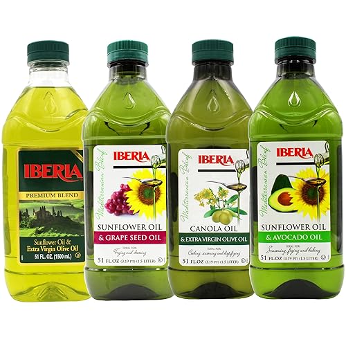 Iberia Aceite de oliva virgen de girasol y extra 51 onzas, aceite de girasol y aguacate 51 onzas, aceite de oliva virgen extra 51 onzas, aceite de