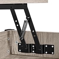 Vista 6 de Topeakmart Mesa auxiliar elevable con compartimento oculto y estante, mesa de comedor elevable, mesa de centro para sala de estar, recepción