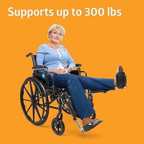 Miniatura 7 de Medline Silla de ruedas K3 ajustable de altura de 20 pulgadas con brazos de longitud de escritorio abatibles y retrocesos elevadores, 300 libras.