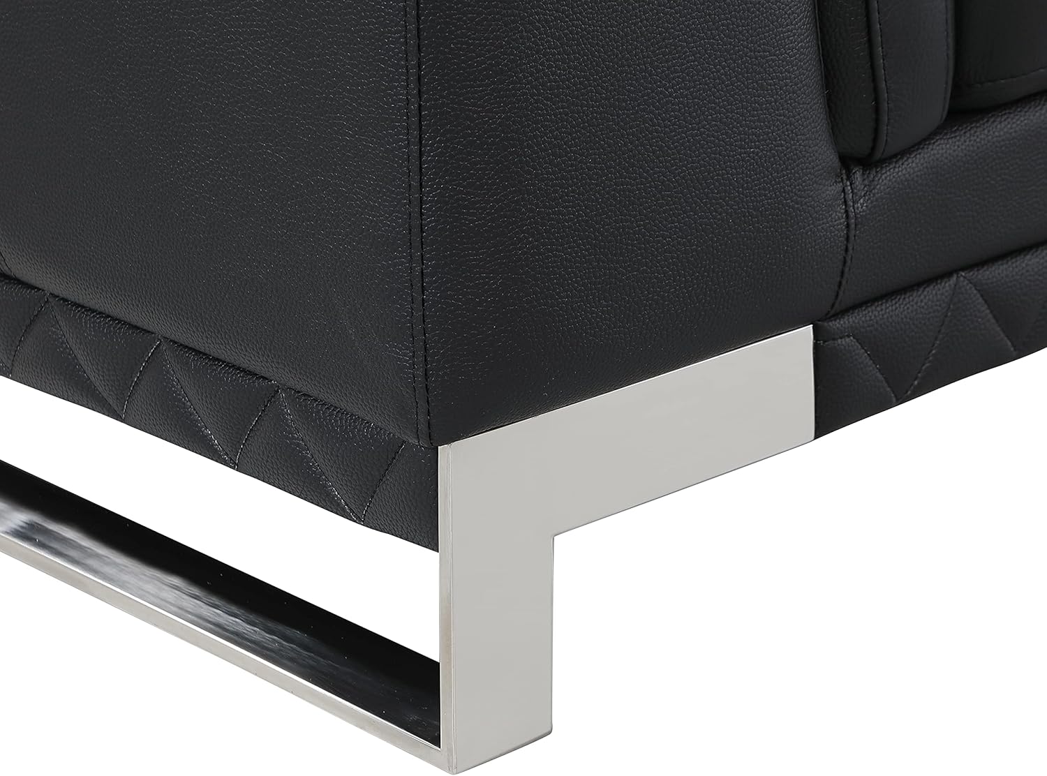 Blackjack Furniture Weston Collection Genuine Italian Leather Living Room Loveseat, Black