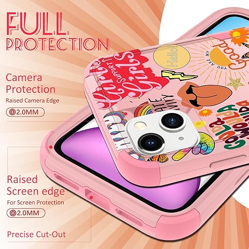 Miniatura 5 de Plakill Funda para iPhone 13 Mini, diseño 3 en 1, diseño de collage resistente, protección a prueba de golpes, 13 mini fundas para mujeres, hombres,