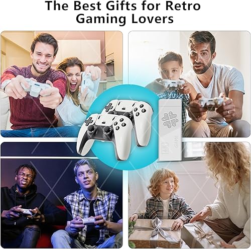 Miniatura 7 de Modelo mejorado inalámbrico Retro Game Stick, consola de videojuegos retro, 9 emuladores, (64G), con más de 40000 juegos electrónicos integrados,