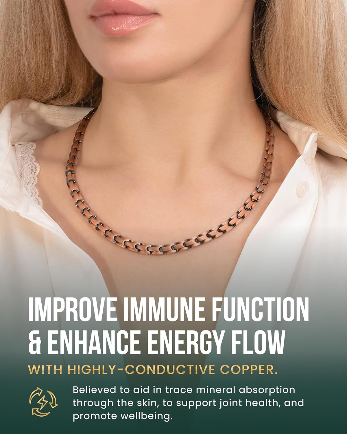 MagnetRX Copper Magnetic Necklace - Ultra Strength Magnetic Necklace for Men and Women - 99.9% Pure Copper Necklace with 55 Magnets (20 Inches) - Image 4