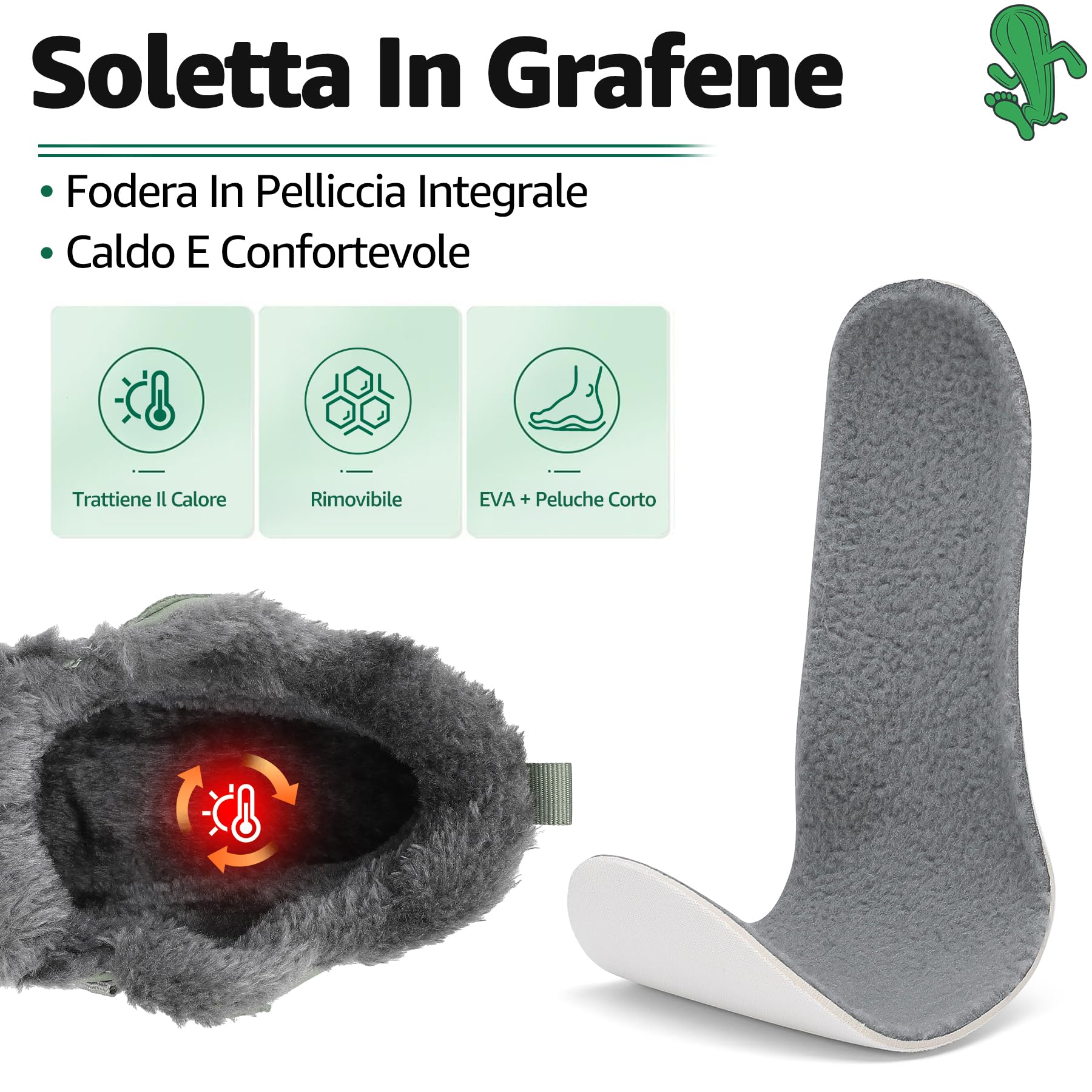 SAGUARO Barefoot Scarpe Invernali Caldo Stivali Neve per Uomo Donna,Gr.36-48