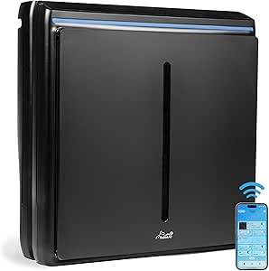 Rabbit Air, A3 SPA-1000N Air Purifiers for Home, Ultra Quiet HEPA Air Purifier - Wall Mountable Air Purifiers for Home Large Room, Allergies, Dust, Mold, Smoke &amp; VOCs - (Black, Germ Defense Filter)