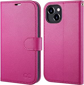 OCASE Retro Hülle für iPhone 15 Pro Max Handyhülle Tasche PU Leder Flip